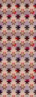 Güzel kumaş deseni. Düz Çiçek Elementleri Tasarımı. Renkli Bahar Teması eskiz kalıbı. Raster illüstrasyonunda çiçek deseni çizimi.