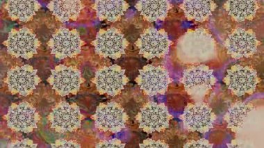 Renkli unsurlarla hareketli arka plan görüntüleri. Çiçekler. Eski model. Bayrak tarzı. Video kaydı. Şablon. Döngü. Kusursuz..