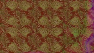 Renkli unsurlarla hareketli arka plan görüntüleri. Çiçekler. Eski model. Bayrak tarzı. Video kaydı. Şablon. Döngü. Kusursuz..