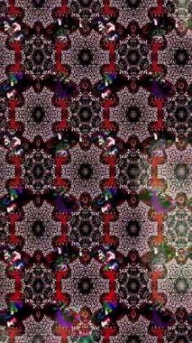 Renkli unsurlarla hareketli arka plan görüntüleri. Çiçekler. Eski model. Bayrak tarzı. Video kaydı. Şablon. Döngü. Kusursuz..