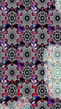 Renkli unsurlarla hareketli arka plan görüntüleri. Çiçekler. Eski model. Bayrak tarzı. Video kaydı. Şablon. Döngü. Kusursuz..