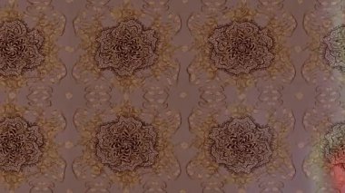 Renkli unsurlarla hareketli arka plan görüntüleri. Çiçekler. Eski model. Bayrak tarzı. Video kaydı. Şablon. Döngü. Kusursuz..