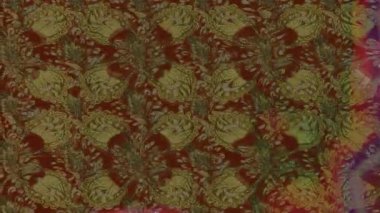 Renkli unsurlarla hareketli arka plan görüntüleri. Çiçekler. Eski model. Bayrak tarzı. Video kaydı. Şablon. Döngü. Kusursuz..