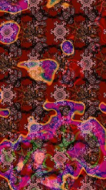 Eski usul küçük çiçekli şirin bir eskiz deseni. Raster illüstrasyonu. Kumaş, duvar kağıdı ve kağıt üzerine baskı yapmak için gelişen arka plan. Moda arka planında parlak buketler.