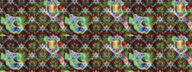 Yeşil ve kahverengi renkler üzerine çiçek desenli eskiz, el yapımı papatyalar, papatyalar. Tekrarlayan çiçek arkaplanı, zarif yeşil ve kahverengi çiçek duvar kağıdı.