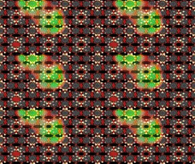 Güzel kumaş deseni. Renkli Yaz Temalı eskiz kalıbı. Raster Illustrasyon 'daki Çiçek Deseni' nin son moda çizimi. Düz Çiçek Elementleri Tasarımı.