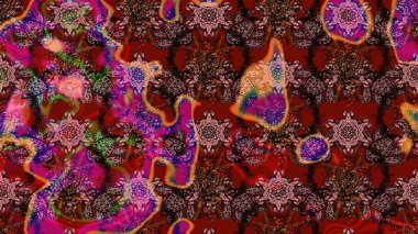 Eski usul küçük çiçekli şirin bir eskiz deseni. Kumaş, duvar kağıdı ve kağıt üzerine baskı yapmak için gelişen arka plan. Raster illüstrasyonu. Moda arka planında parlak buketler.