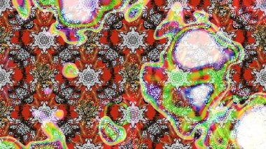 Raster illüstrasyonu. Klasik çiçek tasarımı elementleri. Tarafsız ve gri kıvırcık çiçekler nötr ve gri renklerde şekillenir.