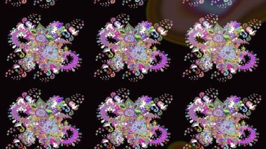 Renkli Bahar Teması eskiz kalıbı. Düz Çiçek Elementleri Tasarımı. Raster illüstrasyonundaki çiçek desenli çizim. Süslü kumaş deseni.