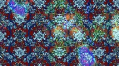 Mavi ve kahverengi renkte çiçekler. Küçük çiçekte sevimli çiçek deseni var..