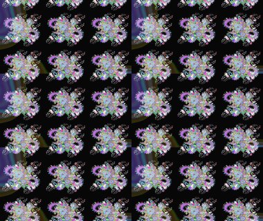 Güzel, parlak, pürüzsüz kumaş, tuval. Desen, çizim, çiçek sınırı. Kıvırcık, parlak örgü. Raster illüstrasyonu. Çiçek çelengi. Klasik eski arkaplan.