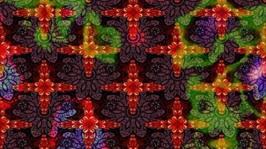 Kahverengi renkli etnik çiçeklerin olduğu zarif bir eskiz modeli. Raster Çiçek İllüstrasyon Şirin Tekstil.