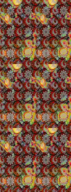 Raster düz çiçek çizim deseni. Hediye ambalaj kağıdı, tebrik kartları, posterler ve pankart tasarımı. Gri ve kahverengi renkte çiçekler.