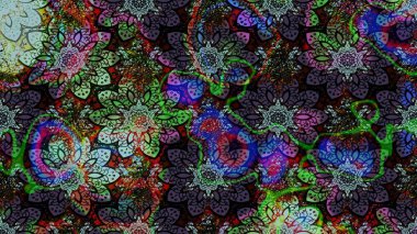 Çiçekli yaz çiçekleri. Moda baskıları için zarif bir şablon. Küçük renkli çiçekler. Küçük çiçekte güzel bir desen. Motley illüstrasyonu. Çizim.