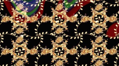 Tekrar eden çiçek arkaplanı, zarif siyah çiçek duvar kağıdı. Siyah renkler üzerine çiçek desenli çizimler, el yapımı papatyalar, papatyalar..