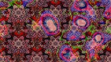 Pembe renkli çiçekler. Raster illüstrasyonunda çiçek deseni çizimi.