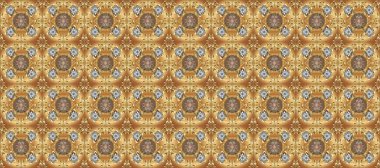 Damask pürüzsüz yineleme kalıbı. Barok tarzında altın çiçekli süs. Bej, kahverengi ve nötr renklerde altın element. Antika altın tekrarlanabilir duvar kağıdı.