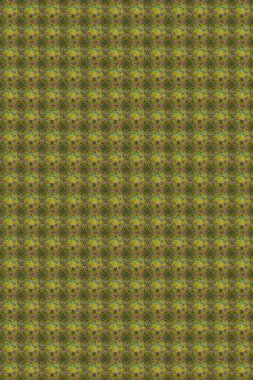 El çizimi çiçekli, soyut, pürüzsüz desen. Yeşil ve sarı renkli çiçekler. Raster illüstrasyonu.