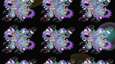 Düz Çiçek Elementleri Tasarımı. Siyah renkli çiçekler. Çiçekli çizim şekli. Renkli Bahar Teması çizim şablonu.