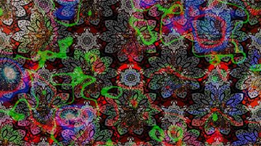 Desen, çizim, çiçek sınırı. Güzel, parlak, pürüzsüz kumaş, tuval. Raster illüstrasyonu. Çiçek çelengi. Kıvırcık, parlak örgü. Klasik eski arkaplan.