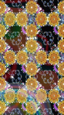 Kahverengi renkte kahverengi papatya deseni. Kahverengi renklerde. Raster illüstrasyonu.