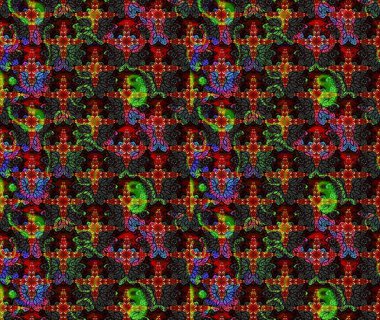 Parlak renkli fantezi çiçekleri, yapraklar, siyah renkli tomurcuklar. Suluboya el çizimi elementli çiçek çizimi deseni.