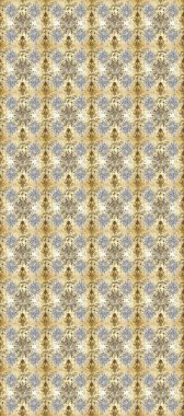 Paisleys zarif çiçek desenli arkaplan duvar kâğıdı çizimi. Klasik stil, güzel, üç boyutlu sanat eseri, altın ve bej renginde. Tarafsız gri desenli çiçek yaprakları ve süslemeleri var..