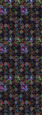 Soyut etnik raster çizim kalıbı. Arkaplan dokusu, duvar kağıdı, siyah ve gri renkli çiçek teması. Kabile sanatı boho baskısı, klasik çiçek arkaplanı.