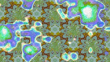 Raster deseni. Sanat ilham verici ve mavi renkli çiçekler ve arkasında iz bırakıyor. Karalama çiçekleri çizim kalıbı. Yeşil ve mavi el çizimi desen.