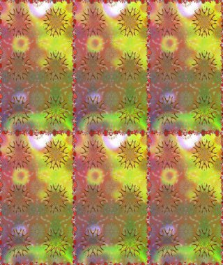 Çiçekli zambaklar kusursuz bir arka plan. Çiçek tasarımı için inanılmaz bir kolaj cenneti tarzı. Parlak çiçekli kolaj çiçekleri kahverengi ve nötr.