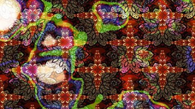 Raster illüstrasyonu. Küçük çiçekteki sevimli çiçek deseni. Kahverengi renkte çiçekler.