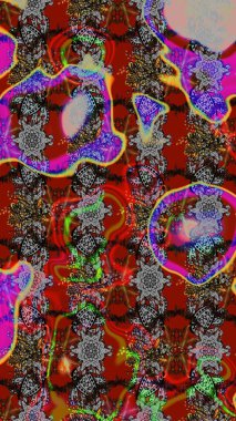 Raster. Renkli Bahar Teması eskiz kalıbı. Düz Çiçek Elementleri Tasarımı.