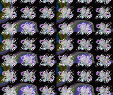 Çiçekler suluboya tarzında siyah ve nötr renklerde. Raster illüstrasyonunda çiçek deseni çizimi.