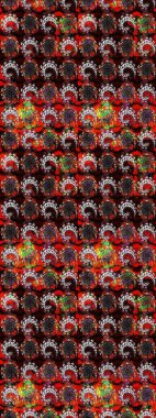 Raster deseni. Süslü kumaş deseni. Çiçekli çiçek deseni, suluboya..