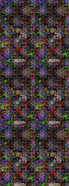 Düz Çiçek Elementleri Tasarımı. Sevimli çiçek raster deseni. Modaya uygun kumaş deseni. Renkli Yaz Teması çizim şablonu.