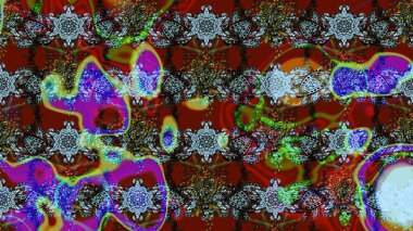 Süslü kumaş deseni. Düz Çiçek Elementleri Tasarımı. Renkli Bahar Teması eskiz kalıbı. Raster illüstrasyonunda çiçek deseni çizimi.