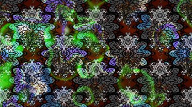 Kumaş desenli papatya çiçeği detayı. Gri ve siyah renkte çiçekler.