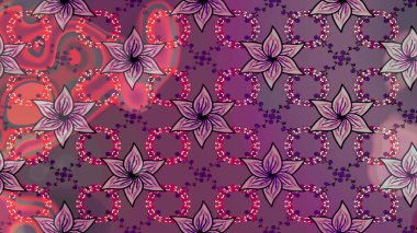 Chichi 'nin kumaş kalıbını çiz. Düz Çiçek Elementleri Tasarımı. Raster illüstrasyonu. Çiçek deseni. Renkli Bahar Teması çizim şablonu.