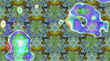 Yeşil ve mavi renklerde. Raster illüstrasyonu. Anti-stres için Raster soyut şablon sayfası.