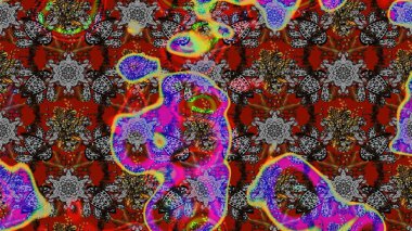 Raster deseni. Çiçekli çiçek deseni, suluboya. Süslü kumaş deseni.