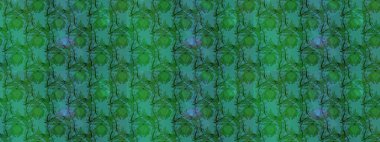Küçük yeşil ve mavi çiçeklerle oldukça eski bir besin torbası deseni. Tekstil, kumaş, kapaklar, duvar kağıtları, baskı, paket, koleksiyon defteri, örgü, dekupaj için çiçek arkaplanı..
