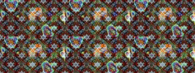 Amazing sketch floral pattern with bright colorful flowers and leaves on a gray and brown colors. Modern floral background. Folk style. The elegant the template for fashion prints.