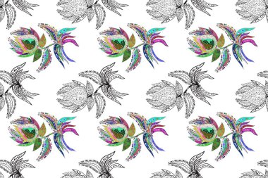 Beyaz, gri ve kırmızı renklerde parlak çiçekli halı deseni.