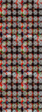 Raster illüstrasyonu. Çizim çiçek deseni duvar kâğıdı olarak kullanılabilir. Siyah ve nötr renkte çiçekler.