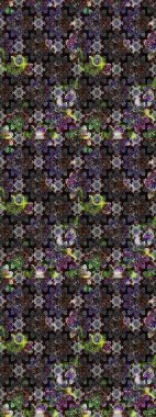 Renkli Bahar Teması eskiz kalıbı. Düz Çiçek Elementleri Tasarımı. Siyah renkte zarif çiçek buketi suluboya. Raster illüstrasyonu.