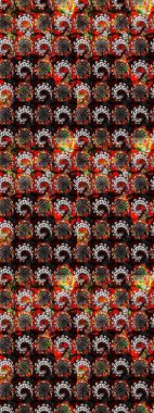 Raster - stok. Siyah ve kahverengi çiçekli eskiz deseni, suluboya çiçek deseni, sevimli çiçek, duvar kağıdı, kart veya kumaş için fayanslı.