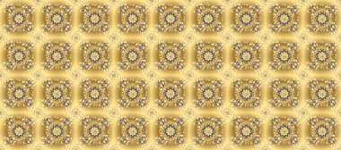 Barok tarzında kusursuz bir doğulu süsü. Bej, sarı ve kahverengi renklerde klasik, klasik, kusursuz desen..