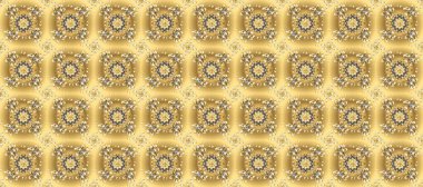 Barok tarzında kusursuz bir doğulu süsü. Bej, sarı ve kahverengi renklerde klasik, klasik, kusursuz desen..