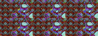 Küçük çiçekli yay deseni çiz. Suluboya tarzında mavi ve kırmızı renkte. Raster illüstrasyonu.