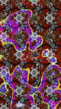 Çiçekli karalama şeklinde Raster çiçek deseni. Nazik, narin çiçek arkaplanı. Gri ve kahverengi renkte çiçekler.